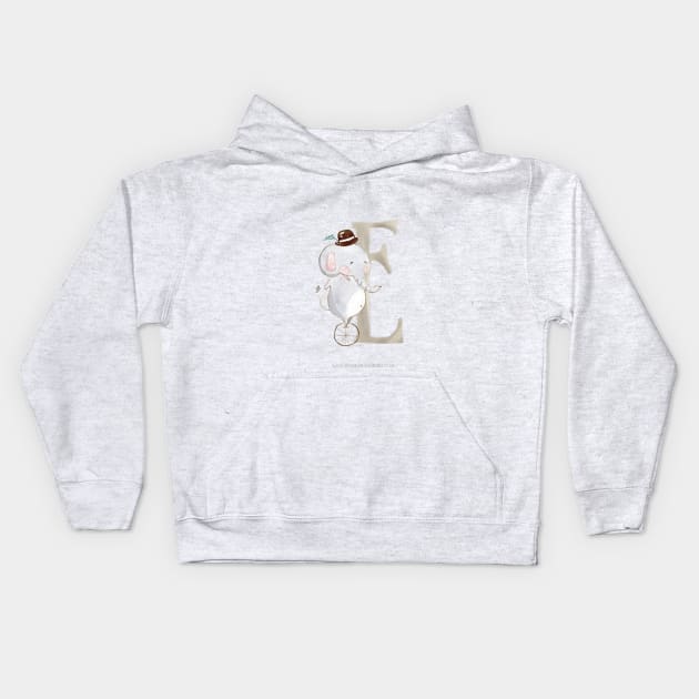 E for Elephant Kids Hoodie by Big Bear and Bird